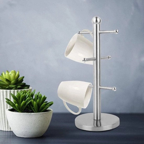 Sistema di Organizzazione per Tazze da Tè per Cup Tree 36 × 16 × 16 - Raccordo per Tazze in Acciaio Inossidabile con Struttura a Forma di Albero