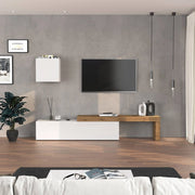 WHOUS Parete attrezzata Chronos set soggiorno bianco lucido e rovere 190/350x40 cm