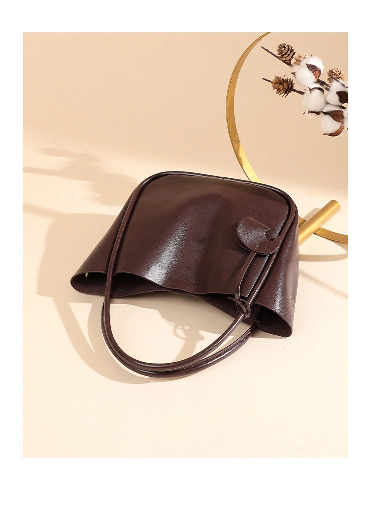 Borsa a tracolla da donna stile retr¨° in vera pelle, marrone