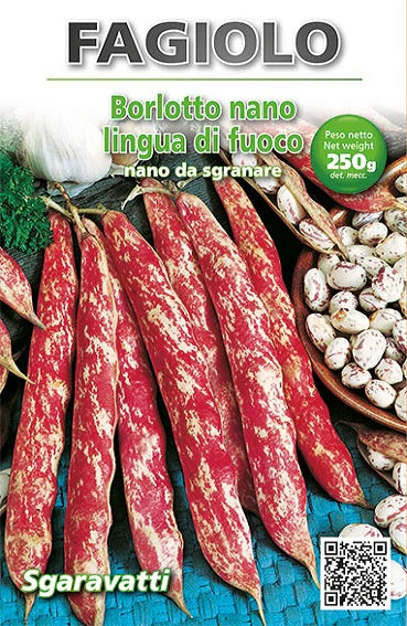 SEMI PER FAGIOLI fagiolo nano lingua di fuoco - gr  250  - SGARAVATTI