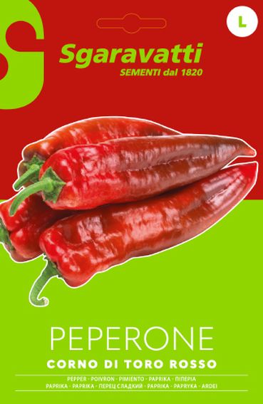 SEMI PER ORTAGGI E VEGETALI peperone corno di toro rosso- 20 pezzi  - SGARAVATTI