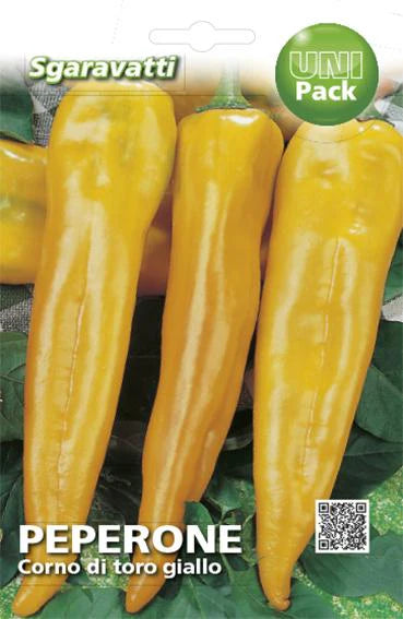 SEMI PER ORTAGGI E VEGETALI peperone corno di toro giallo- 20 pezzi  - SGARAVATTI