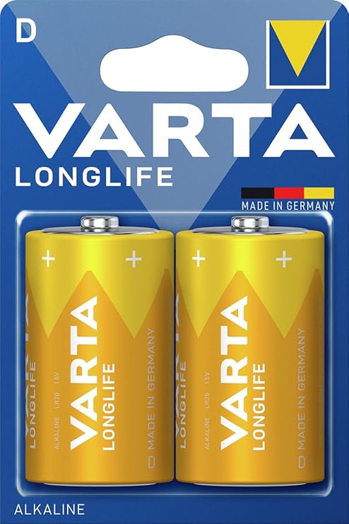 PILA TORCIA LONGLIFE 'LR20' Pz 2 - 1,5 V - D- 6 confezione  - VARTA