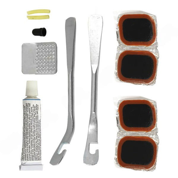 KIT RIPARAZIONE BICICLETTE set 12 pezzi  - HIT