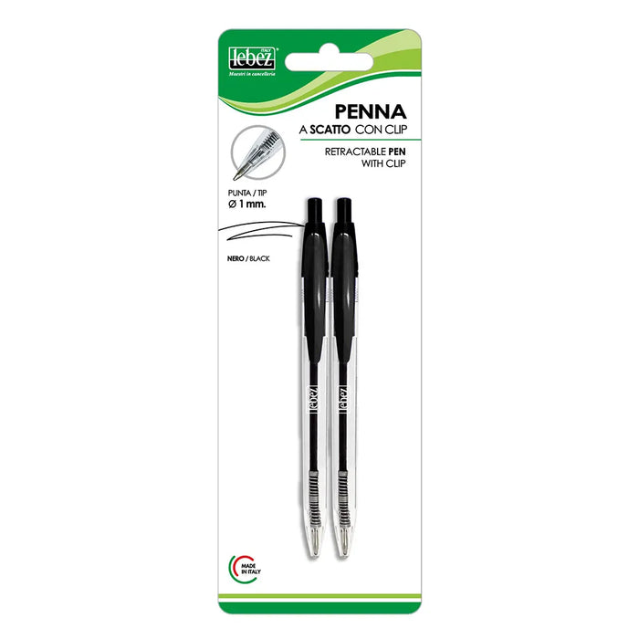 PENNA A SCATTO CON CLIP inchiostro nero  - LEBEZ