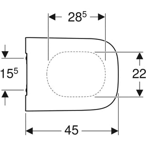 Sedile coprivaso copriwater Geberit Smyle Square, design slim Chiusura ammortizzata soft close