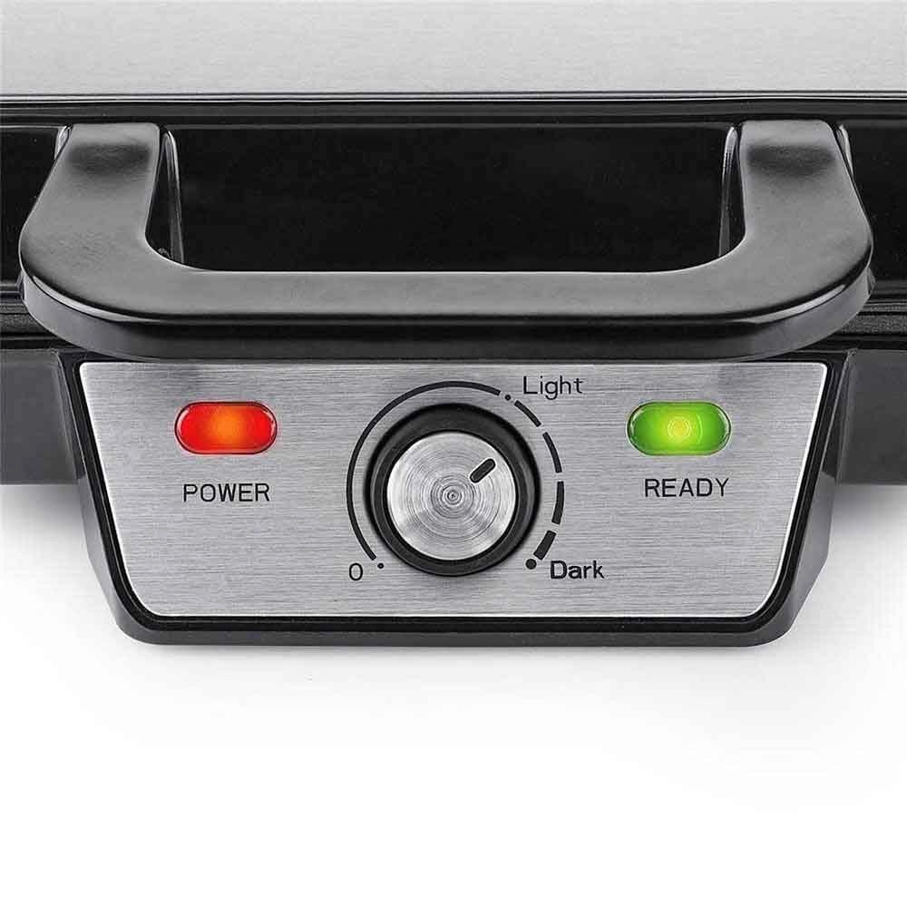 Tristar WF2195 Cialdiera per Waffle in Acciaio Inox 1000W Rivestimento Teflon