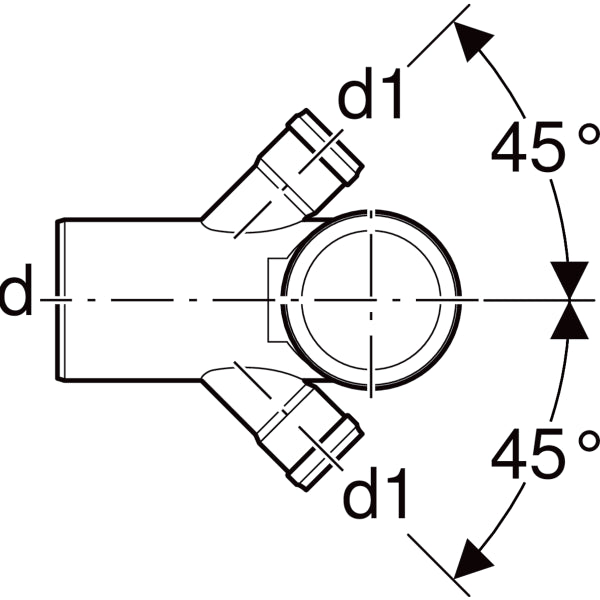 CURVA PER WC A PAVIMENTO CON DUE ATTACCHI GEBERIT - DM 110-50 - 10 pezzi - GEBERIT