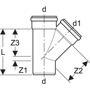 BRAGA RIDOTTA PP-HTS GEBERIT - DM 110-40 45  ° - 20 pezzi - GEBERIT