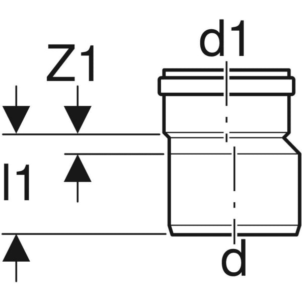 RIDUZIONE ECCENTRICA AD INNESTO PP-HTS 50-40 - 20 pezzi - GEBERIT