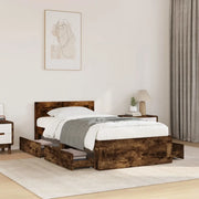 vidaXL Giroletto con Testiera Rovere Fumo 100x200 cm Legno Multistrato