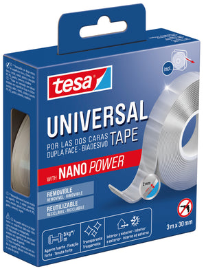 Tesa NASTRO BIADESIVO UNIVERSAL TAPE NANO POWER mm. 30x3 mt. col. Trasparente
