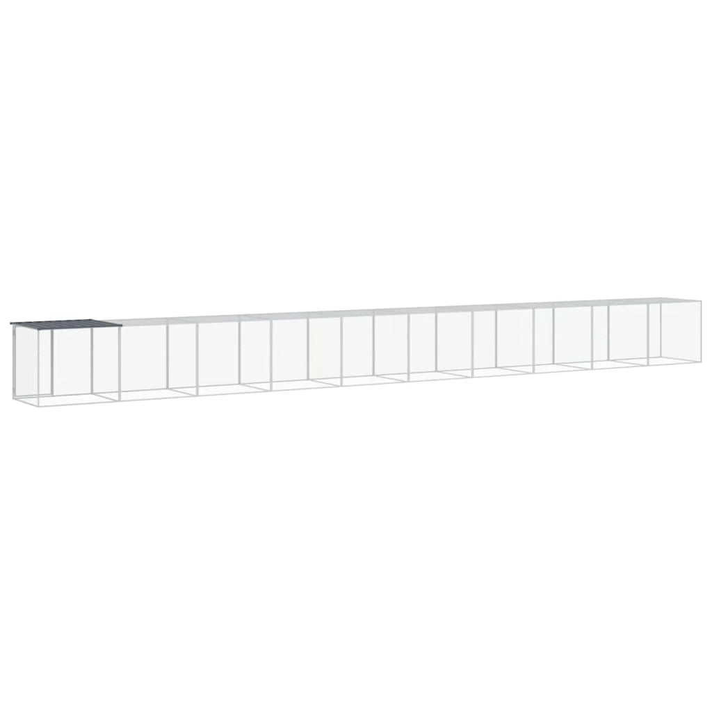 Recinto per pollaio con tetto 1003 x 98 x 90 cm in acciaio zincato antracite 02_0043969