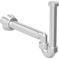 Sifone cromato curvo Geberit per lavabo e bidet, scarico orizzontale orientabile  Ø 40 x 11/4
