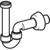 Sifone cromato curvo Geberit per lavabo e bidet, scarico orizzontale orientabile  Ø 40 x 11/4