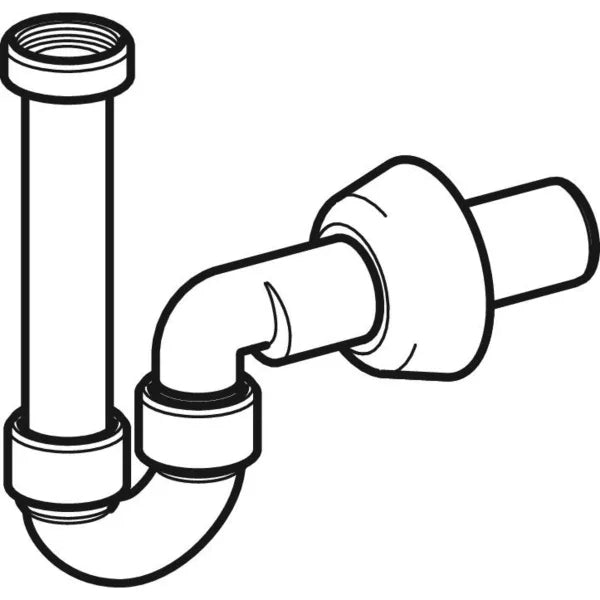 Sifone curvo Geberit per lavabo e bidet, scarico orizzontale orientabile Ø 40 x 11/4 bianco