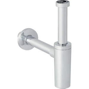 Sifone cromato con tubo ad immersione Geberit per lavabo, scarico orizzontale Ø 40 x 11/4 degisn