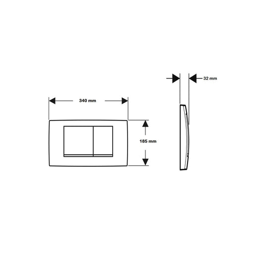 PLACCA DI COMANDO TWIN LINE30 DOPPIO TASTO BIANCA CROMO GEBERIT 115.899.KJ.1