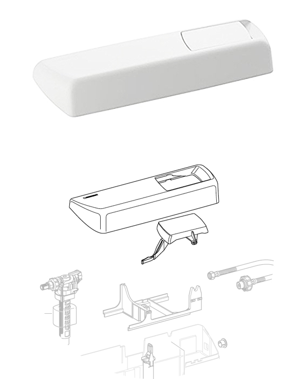 COPERCHIO CON TASTO PER CASSETTA ZAINO AP123 Bianco GEBERIT 240.151.11.1