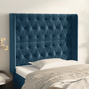 Testiera ad Orecchio Blu Scuro 93x16x118/128 cm in Velluto 3119956