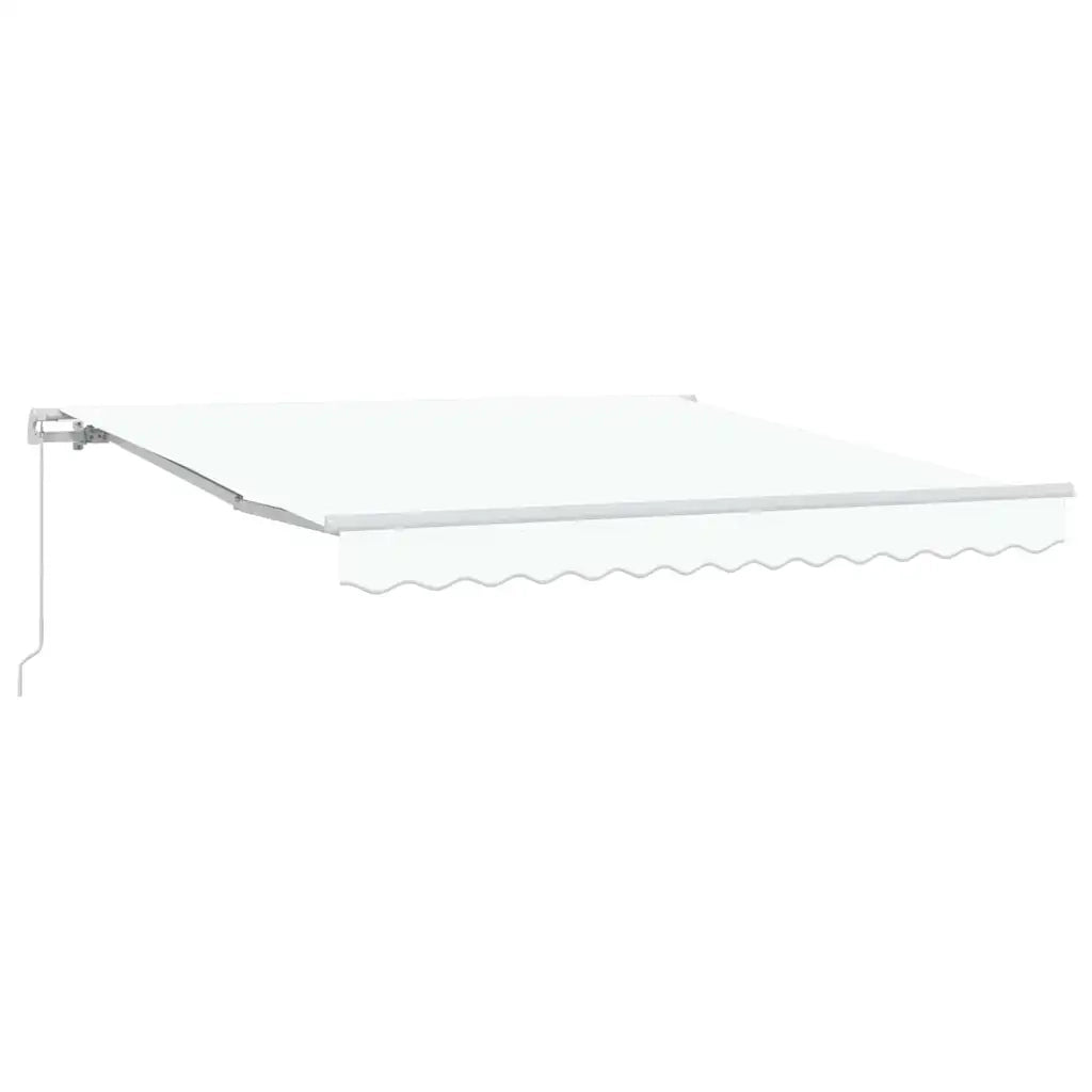 Tenda retrattile-Tenda parasole per balcone Bianco 350 x 250 cm Poliestere e Alluminio 815663