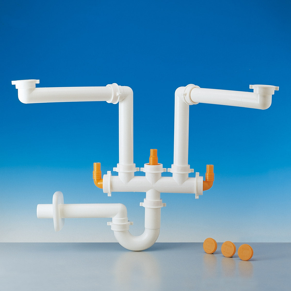 Sifone salvaspazio per lavelli a due vasche Ø 40 LIRA