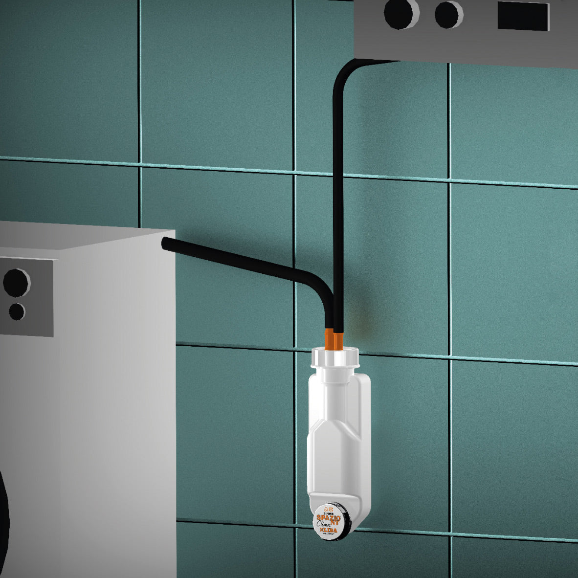 SIFONE SALVASPAZIO ISPEZIONABILE CLIMA CON DOPPIO ATTACCO Caldaie Lavatrici lavastoviglie lira