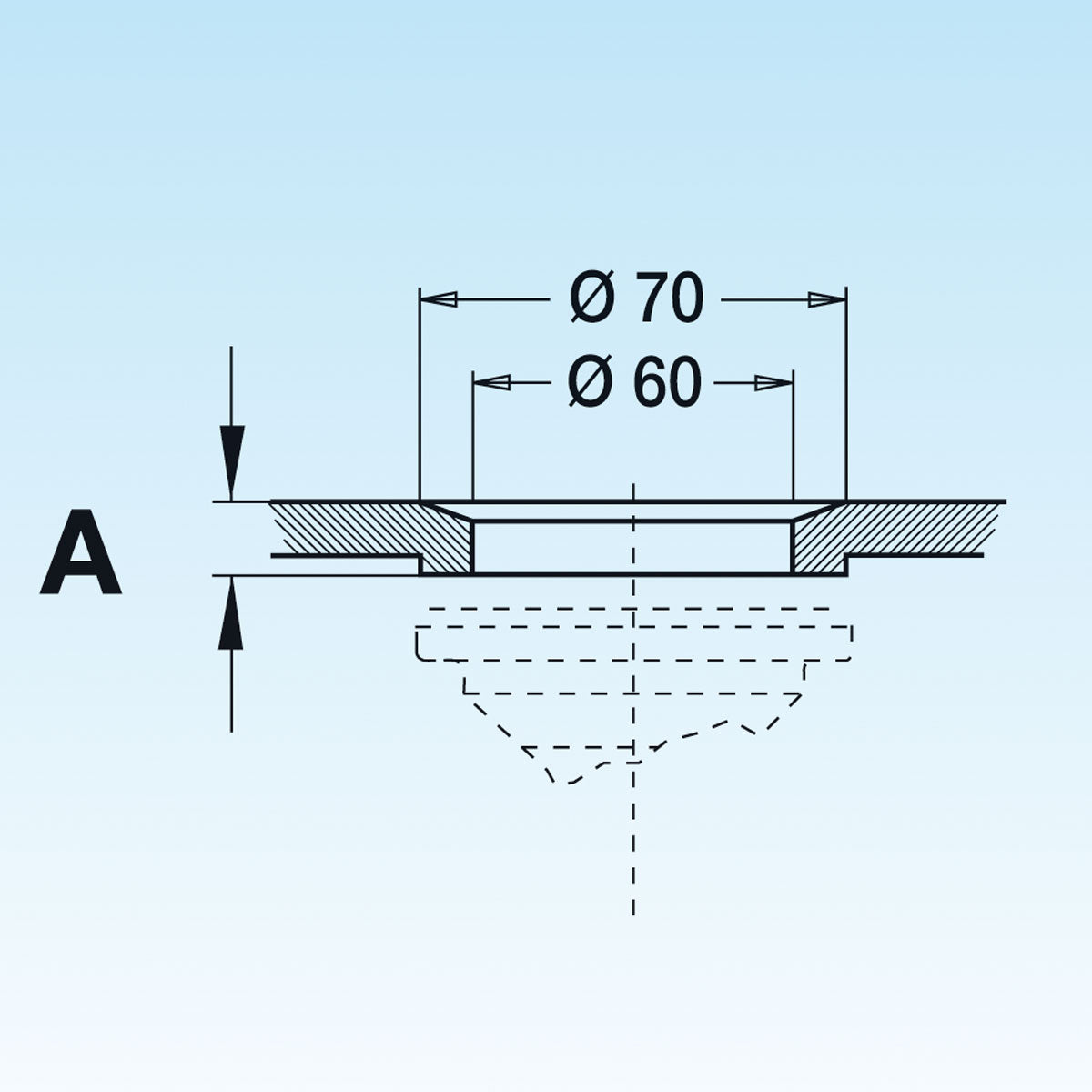 PILETTA Basket Mini per lavelli inox e sintetici con foro di scarico Ø 60