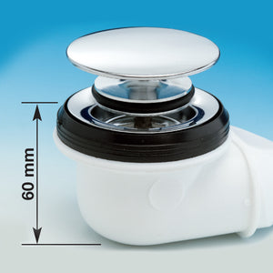 Kit Spazio Bagno NT SIFONE SALVASPAZIO PER LAVABO + Piletta Basket Bagno Bassa