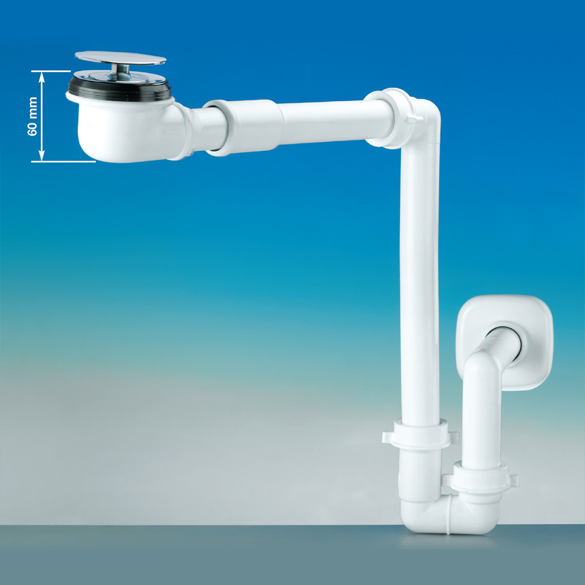 Kit spazio bagno SIFONE SALVASPAZIO PER LAVABO + PILETTA BASSA Bianco LIRA