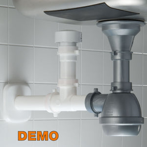 VALVOLA AUTOMATICA GLU GLU STOP PER CUCINA ANTIRIFLUSSO E ANTI RODITORE LIRA Ø40