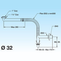 SIFONE PER SANITARI DISABILI SPAZIOsenza piletta 1¼” 1½” LIRA