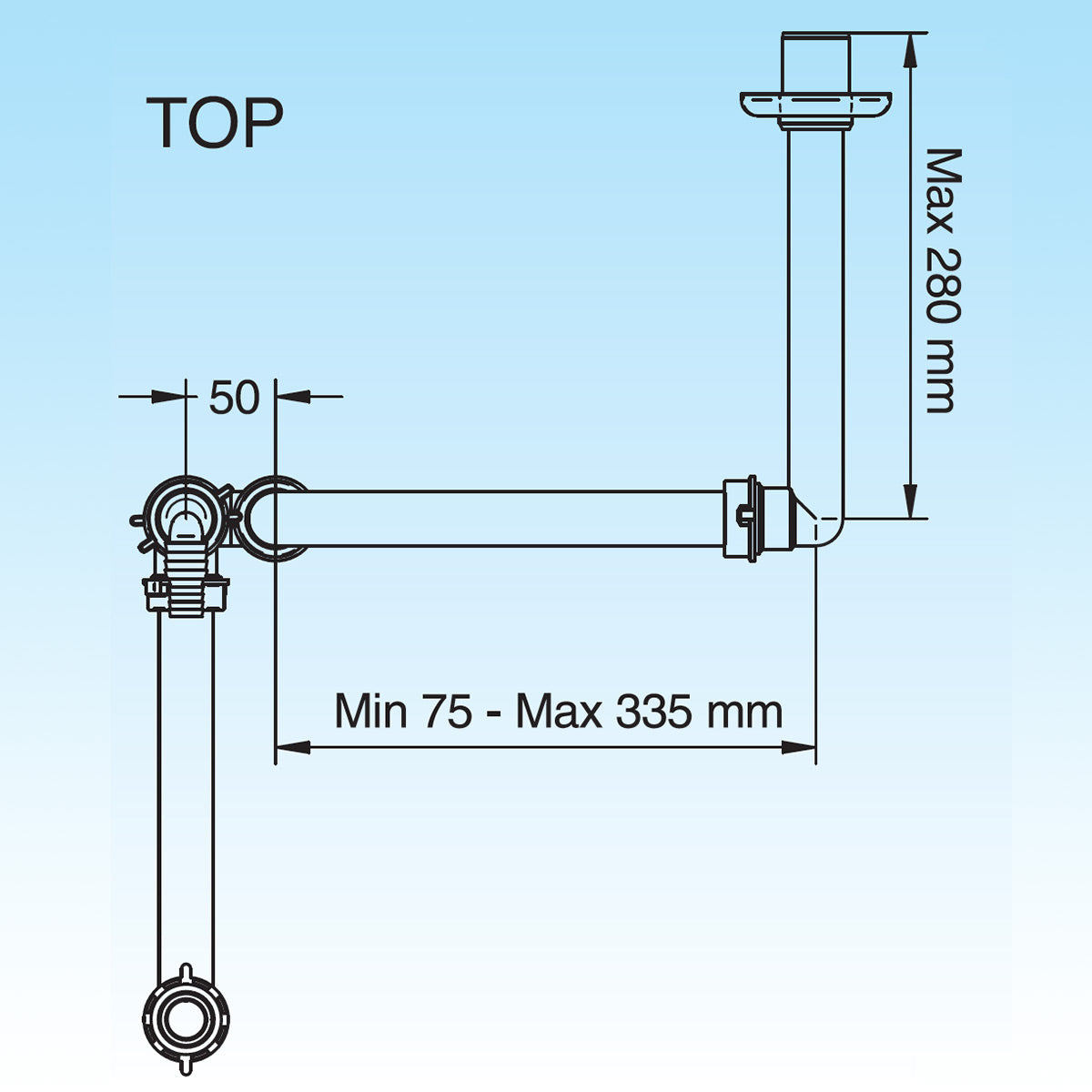 SIFONE SALVASPAZIO PER LAVABO DISASSATO 1 - 11/4 D. 32-40 mm LIRA