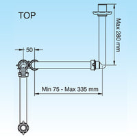 SIFONE SALVASPAZIO PER LAVABO DISASSATO 1 - 11/4 D. 32-40 mm LIRA