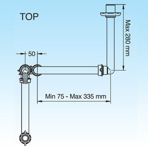 SIFONE SALVASPAZIO PER LAVABO DISASSATO 1 - 11/4 D. 32-40 mm LIRA
