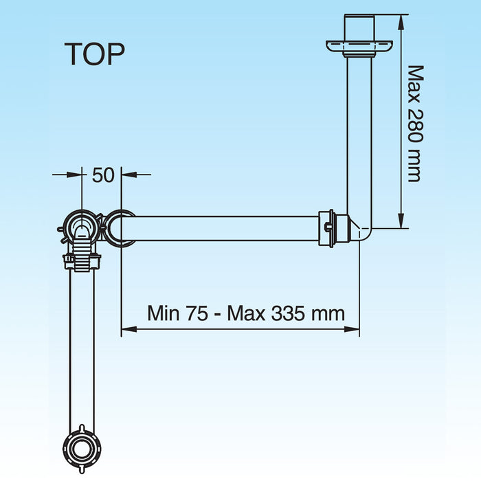 SIFONE SALVASPAZIO PER LAVABO DISASSATO 1 - 11/4 D. 32-40 mm LIRA