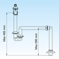 SIFONE SALVASPAZIO PER LAVABO DISASSATO 1 - 11/4 D. 32-40 mm LIRA