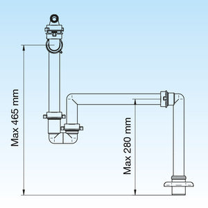 SIFONE SALVASPAZIO PER LAVABO DISASSATO 1 - 11/4 D. 32-40 mm LIRA