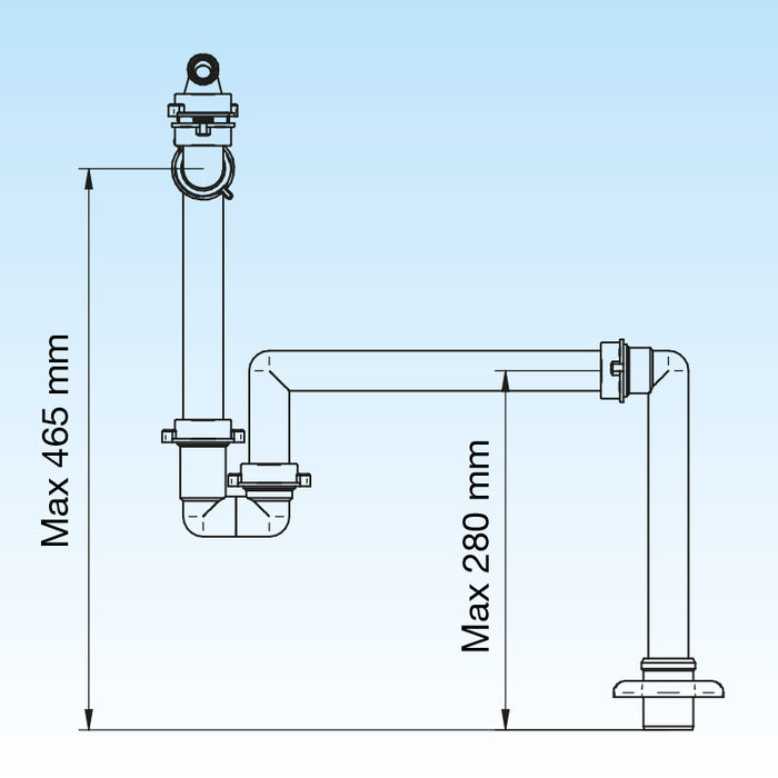 SIFONE SALVASPAZIO PER LAVABO DISASSATO 1 - 11/4 D. 32-40 mm LIRA