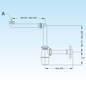 SIFONE SALVASPAZIO A BOTTIGLIA PER LAVABO Bianco LIRA
