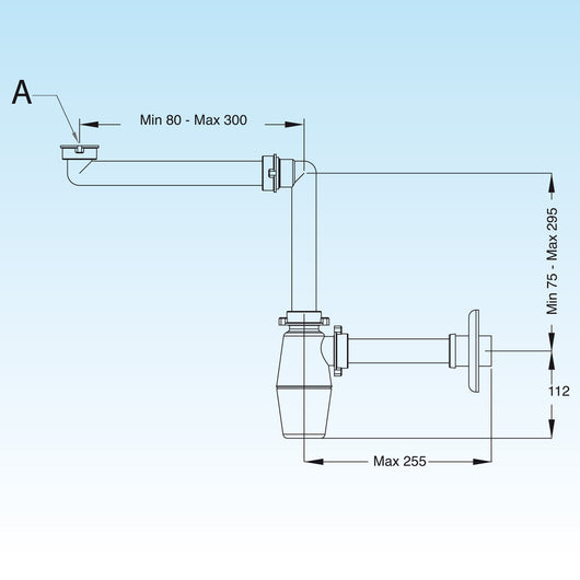SIFONE SALVASPAZIO A BOTTIGLIA PER LAVABO Bianco LIRA