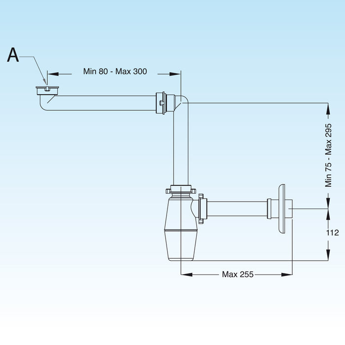 SIFONE SALVASPAZIO A BOTTIGLIA PER LAVABO Bianco LIRA
