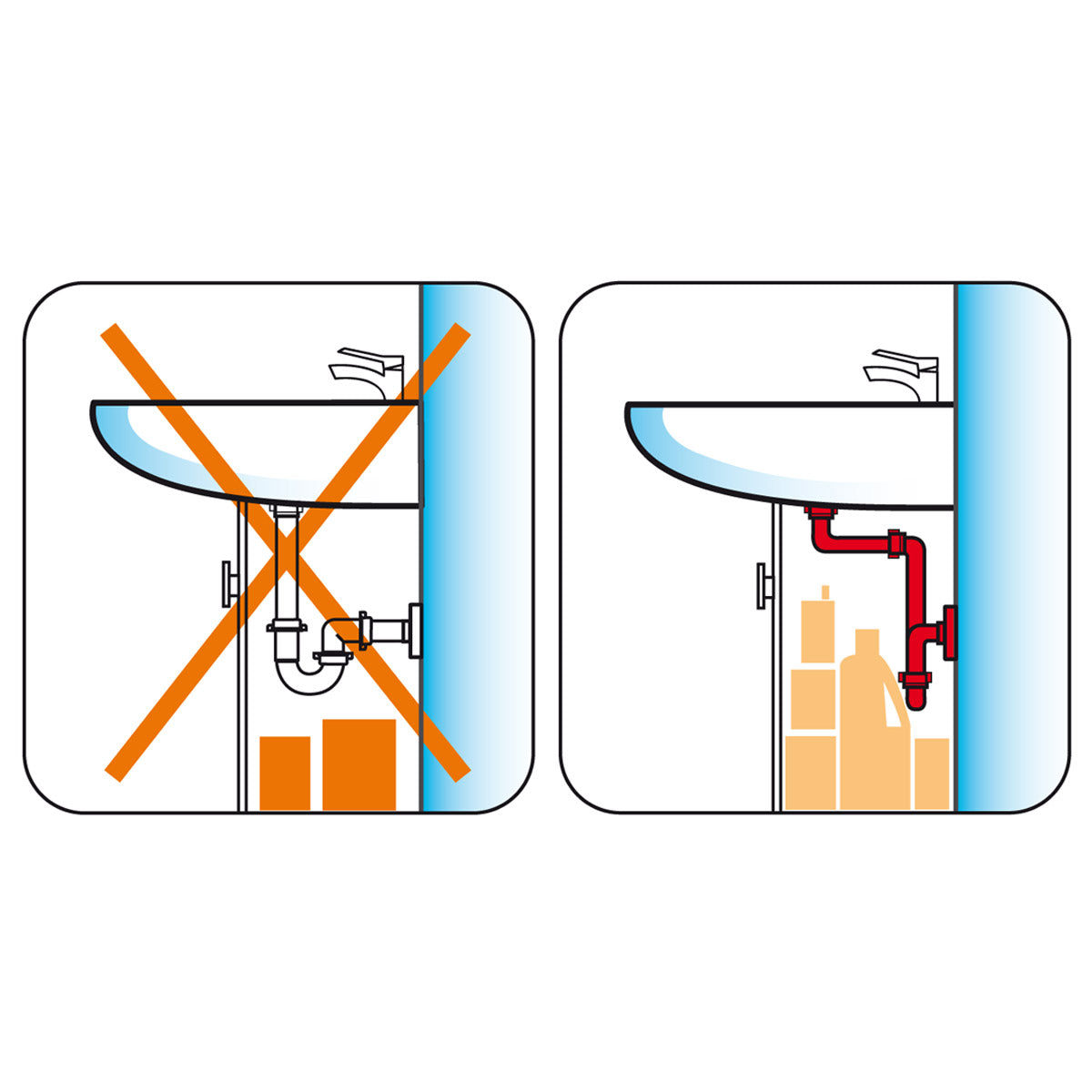 SIFONE SALVASPAZIO A BOTTIGLIA PER LAVABO Bianco LIRA