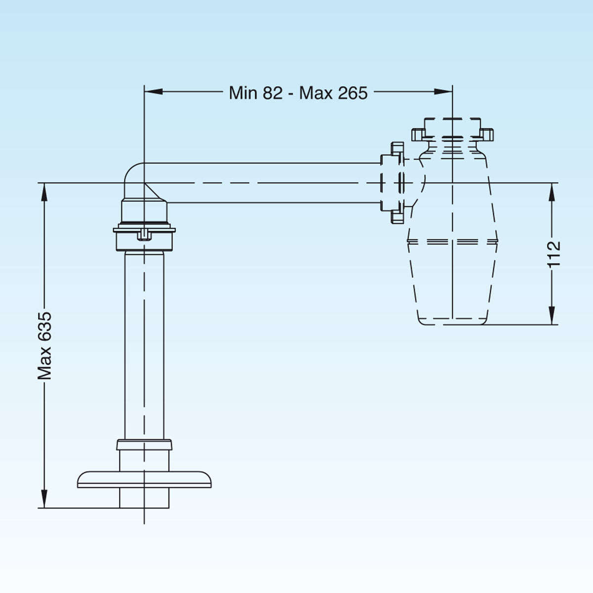 SIFONE SALVASPAZIO A BOTTIGLIA PER LAVABO Bianco LIRA