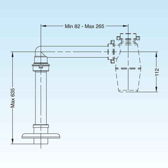 SIFONE SALVASPAZIO A BOTTIGLIA PER LAVABO Bianco LIRA