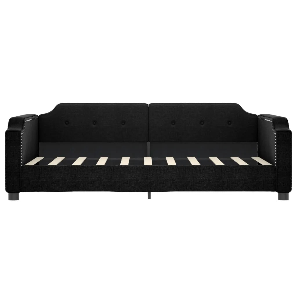 Divano Letto con Letto Estraibile Nero 90x190 cm in Tessuto