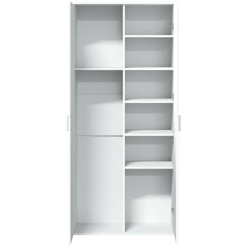 Credenza | Madia | Buffet da pranzo | Armadio da pranzo Bianca 80x35x180 cm in Legno Multistrato