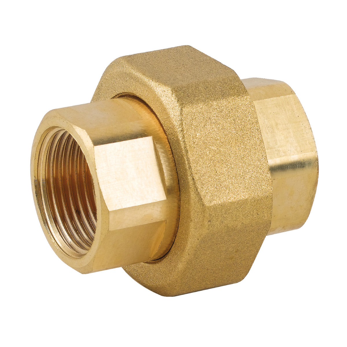 RACCORDO DIRITTO 3 PEZZI FEMMINA FEMMINA IN OTTONE GIALLO SERIE 7500 - 2  - RIN