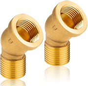 Fitting a schiocco 45° in ottone angolo 1/2" IG/AG - 2 pezzi - Pezzi di connessione sanitari - Adatto per diverse tubazioni - Peso 150 gram - Bocchetta di tubo