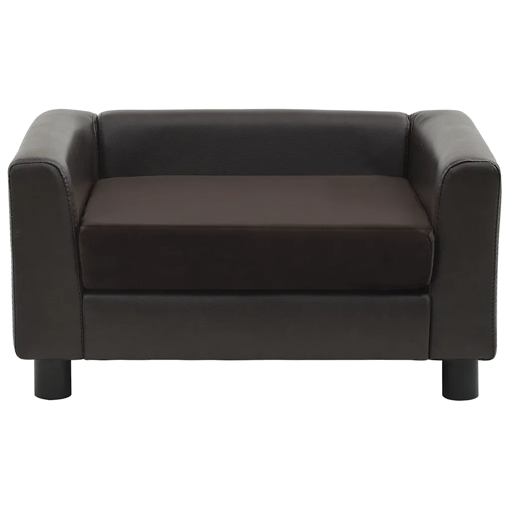 Divano per Cani Marrone 60x43x30 cm in Peluche e Similpelle cod mxl 45529